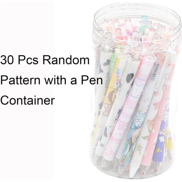 YIKANGHENG 30 Pcs Fine Point Cute Pens With a Pen Holder, 0.5mm 30 Different - Picture 2 of 5